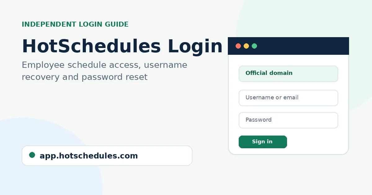 HotSchedules Login: Employee Schedule Sign-In and Account Recovery